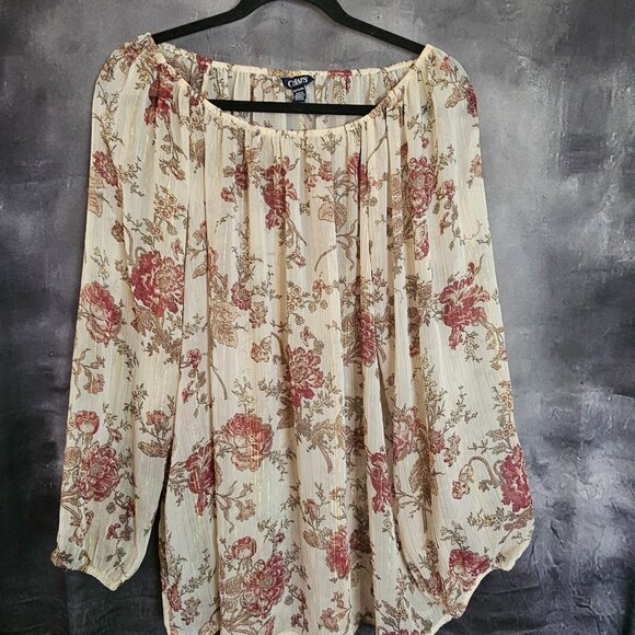 Chaps Womens Top Size XXL Floral Print - Picture 1 of 3